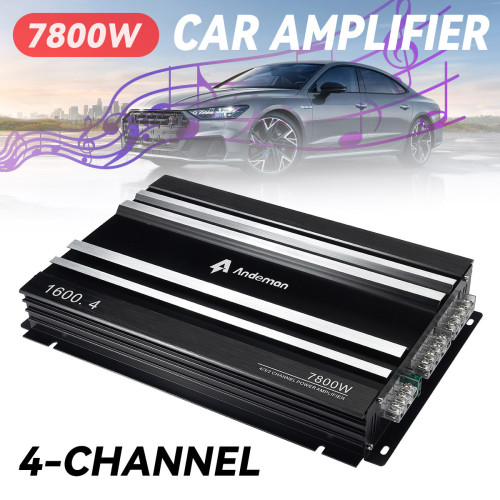Andeman 7800W 4-Channel Car Amplifier High Power Output 12V-13.8V Efficient Cooling Design for Enhanced Audio Performance