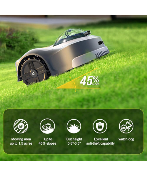 N2000 Robot Lawn Mower RTK GPS Vision Mapping AI Boundary No Wire Multi Zone Obstacle Avoidance Quiet Cutting Height Adjustable Waterproof 6000m