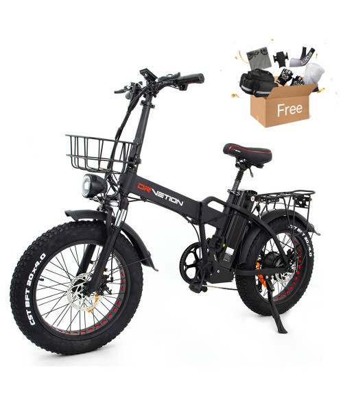 DRVETION AT20 Electric Bike 48V 20Ah Battery 750W Motor 20*4.0inch Tires 90-120KM Max Mileage 150KG Max Load Folding Electric Bicycle