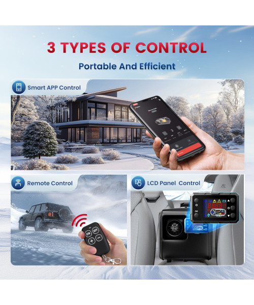 Hcalory W1 Car Parking Diesel Heater 5-8KW 12V All In One LCD APP Remote Control