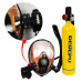DEDEPU S5000PLUS-B 1L Scuba Tank Oxygen Diving Cylinder with 8-20 Minutes Respirator Breathing Portable Snorkeling Scuba Tank Kit with Snorkel Mask Adapter