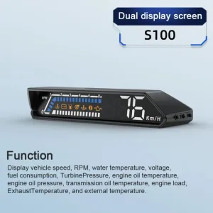 Car Digital Speedometer Head Up Display 4.6 Inch Screen RPM Water Temperature Voltage Fuel Consumption Turbo Pressure Engine Load Multifunctional Vehicle Meter