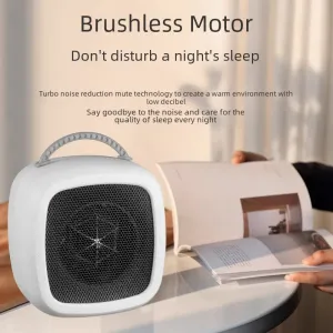 600W Smart Space Heater Dual Gear Compact Quiet Heating Threaded Wire EU/US Plug Portable Electric Heater for Home Office