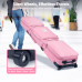 DashingNoah Rolling Ski Bags with Wheel, 155cm-175cm Padded Waterproof Snowboard Bag for Air Travel, Fits Single Ski & Skis with 3 Separation Storage, Unisex Adjustable Length, Pink