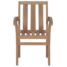 Garden Chairs 2 pcs with Black Cushions Solid Teak Wood