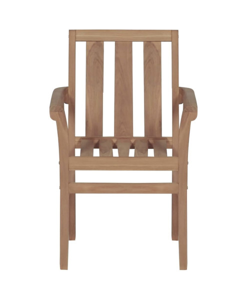 Garden Chairs 2 pcs with Black Cushions Solid Teak Wood