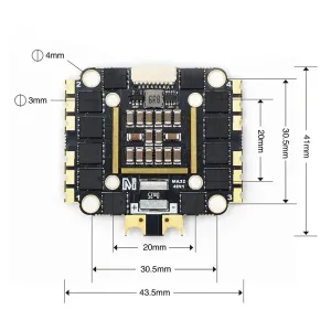 30.5x30.5mm / 20x20mm MicoAir 55A 2-6S AM32 32Bit 4in1 ESC Supports PWM DShot300 for RC FPV Racing Drones