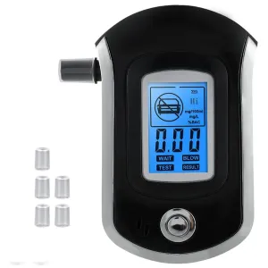 Mini Breath Alcohol Tester Portable Drunk Driving Detector Alcohol Tester with 5 Mouthpieces Professional Digital Breath Breathalyzer LCD Dispaly Driving Breath Alcohol Tester