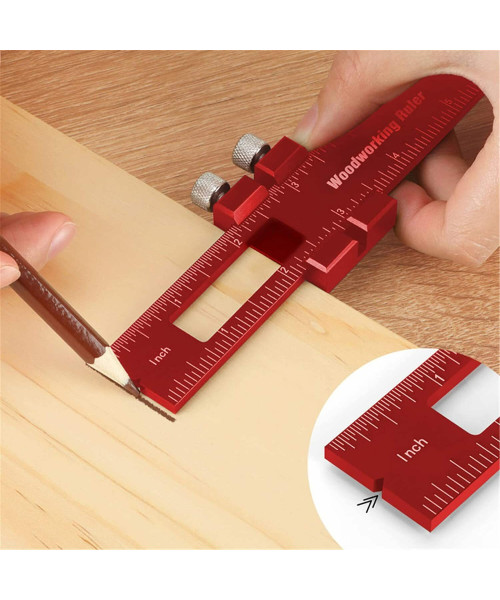 3pcs Aluminum alloy Precision Pocket Ruler Woodworking Positioning Scribing Gauge Carpenter Markinig Ruler