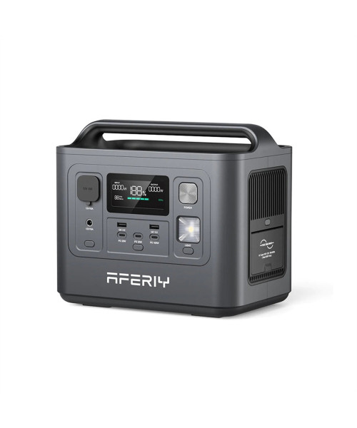 Aferiy P010 800W 512Wh LiFePO4 Portable Power Station +2* S100 100W Solar Panel, UPS Pure Sine Wave Camping RV Home Emergency Portable Solar Generator