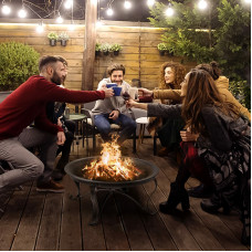 SINGLYFIRE 29 inch Fire Pits for Outside Firepit Outdoor Wood Burning Pit Steel Firepit Bowl for Patio Backyard Camping