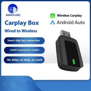 Wireless CarPlay Adapter for iPhone Convert Wired to Wireless Apple CarPlay Adapter Mini Size Auto-Reconnect Stable Control & No Delay