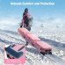 DashingNoah Rolling Ski Bags with Wheel, 155cm-175cm Padded Waterproof Snowboard Bag for Air Travel, Fits Single Ski & Skis with 3 Separation Storage, Unisex Adjustable Length, Pink