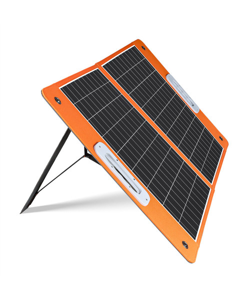 FlashFish 18V 60W Foldable Solar Panel Portable Solar Charger with DC Output USB-C QC3.0 for Phones Tablets Camping Van RV Trip