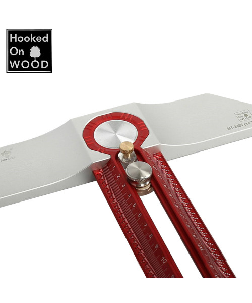 HONGDUI Hooked On Wood MT-2465 PRO Scriber Marking T Square Ruler Aluminum Alloy Hole Positioning Marking Gauge