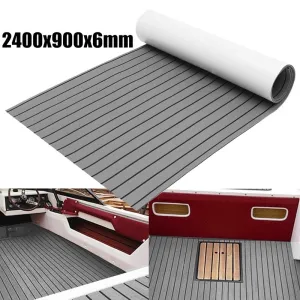 ELuto 2400x900x6mm Marine Flooring Faux Teak EVA Foam Boat Decking Sheet Gray