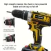 59pcs 21V Cordless Drill Set 3/8 Inch Keyless Chuck 25-Position Clutch 45Nm Max Torque 2-Variable Speed 2 Batteries Fast Charger