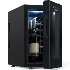 NEEDONE 23L 8-Bottle Wine Fridge Freestanding Thermoelectric Wine Cooler Black