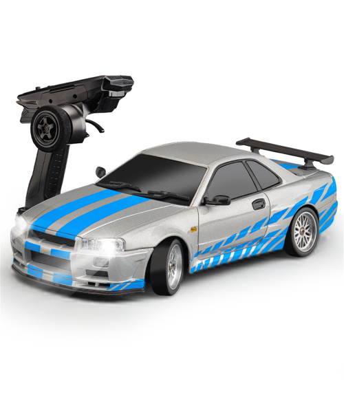 LDRC 1899/A99 RTR 1/18 2.4G RWD RC Car Drift GTR R34 Optional Gyro LED Light On-Road Full Proportional Alloy Body Shell Racing Vehicles Models Toys