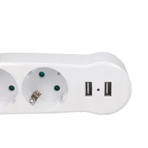 1PCS Dual USB Ports 1 to 3 Way EU Standard Power Adapter Socket Strip Porous Terminal Board 16A Conversion Plug