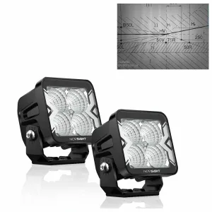 NOVSIGHT 2PCS 3 Inch Flood Beam Light LED Pod Light Square Cube Lamp IP68 Waterproof for Truck ATV UTV SUV  Boat Car