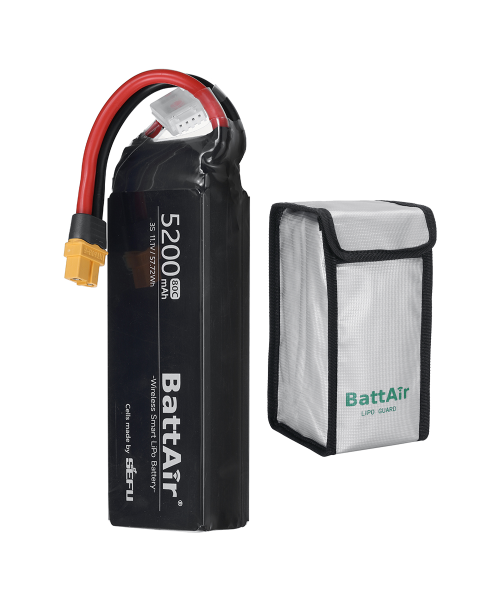 ISDT BattAir 11.1V 5200mAh 80C 3S Second Generation Smart Lipo Battery XT60 Support APP Control for RC Car
