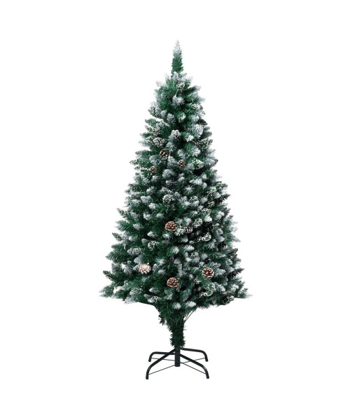 Artificial Christmas Tree,Xmas Pine Tree with 150 LEDs, Easy Assembly Christmas Tree with Metal Stand and 950 Tips Decor for Home,Office,Party,Holiday Indoor Outdoor Decoration