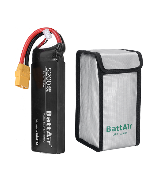 ISDT BattAir 7.4V 5200mAh 50C 2S Second Generation Smart Lipo Battery XT90 Support APP Control for RC Car