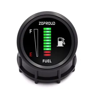 ZOPROUD 2''52mm Digital LED Display Car Instrument Panel 12V/24V Fuel Level Gauge