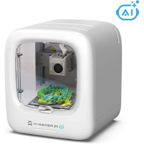 AOSEED X-MAKER JOY AI Kids' V4.0 3D Printer with 4 PLA Filaments 300mm/s Print Speed 120120120mm Build Volume Support Wi-Fi App Control
