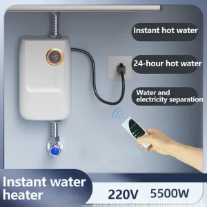 220V 5500W Instant Hot Water Heater Constant Temperature Small Household Water Heater Quick Hot Shower 24-hour Hot Water Supply