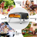 ECOWELL EPO160 16" Pizza Stove Outdoor Oven with Outside Stone/Peel Infrared Thermometer and Portable Waterproof Cover Pizza Oven