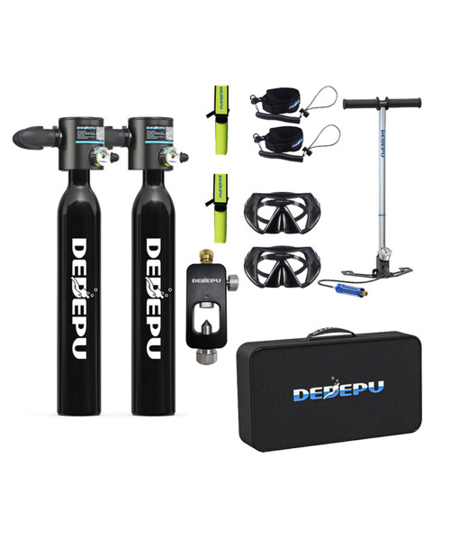 DEDEPU S3000-C 20.5L Diving Gear for Diver Mini Scuba Tank Oxygen Cylinder for Underwater Diving Breathe Training, Snorkeling Tank Manual Pump Device Adapter Diving Glasses Hand Bag Diving Storage Bag