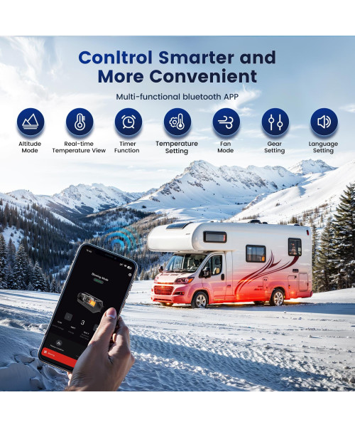 Hcalory TB2 12V 24V 8KW Car Parking Heater Toolbox 2 Upgraded Diesel Air All in One 6L Heater bluetooth APP Control for Cars Trucks Boats Buses RVs