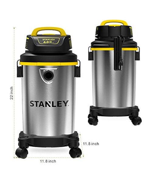 3-in-1 Wet Dry Vacuum Cleaner  4 Gallon, 4 Peak HP, Stainless Steel Tank with Top Handle Shop Vacuum Cleaner with Blower for Home, Garage, Car, Workshop, Pet Hair