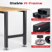 ENJOYWOOD 60 Inch Heavy Duty Workbench Workstation Work Table Rubberwood Top Workbench for Woodworking Shop Home Office Electronic Cutting Wood
