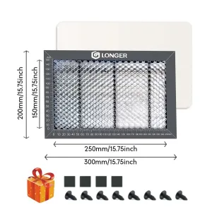 EU/US DirectLONGER 300mm*200mm Honeycomb Working Table High-strength Steel Plate Laser Engraver Accessory for Wood Acrylic