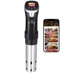 BlitzHome SV2401C 1100W Smart Sous Vide Cooker APP Control Thermal Immersion Circulator Machine with Color Touchscreen 0.5C Precision 99-Hour Timer