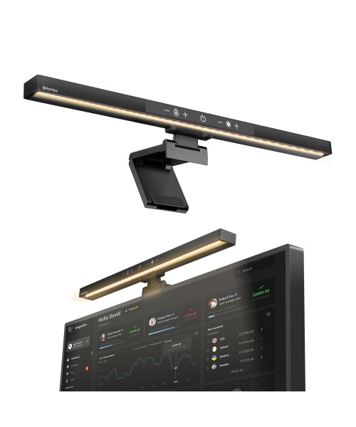 BlitzMax BM-ES1 Monitor Light Bar Stepless Dimming & Color Temperature with Memory Function for Home Office