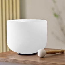 432Hz CVNC 8" A/B/C/D/F/G Note Frosted Crystal Singing Bowl Sound Healing Yoga