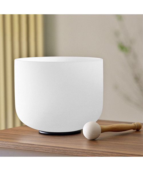 432Hz CVNC 8" A/B/C/D/F/G Note Frosted Crystal Singing Bowl Sound Healing Yoga