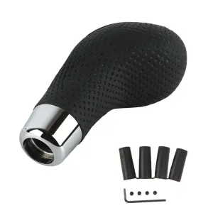 5-Speed Leather Car Universal Modified Gear Head Ball Head Black Punching Type