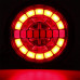Rear Round Hamburger Led Tail Stop Lights Turn Signal Reverse Slim Lamp 12-24V