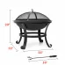 SINGLYFIRE 22 inch Fire Pit for Outside Outdoor Wood Burning Pit Steel Firepit Bowl BBQ Grill for Patio Camping Backyard