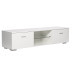 Woodyhome High Gloss TV Stand with LED Lights 2 Drawers Cabinet Unit Storage Entertainment for TVs up to 59 Inches
