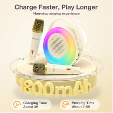 BlitzMax BM-K10 Kids Karaoke Machine Mini Portable bluetooth Speaker with 2 Wireless Microphones RGB Colorful Light Karaoke Toys Gifts Speaker for Home Party Birthday