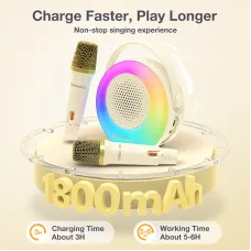 BlitzMax BM-K10 Kids Karaoke Machine Mini Portable bluetooth Speaker with 2 Wireless Microphones RGB Colorful Light Karaoke Toys Gifts Speaker for Home Party Birthday
