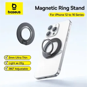 Baseus MagPro 3 Ultra Slim Magnetic Ring Phone Stand Holder for iPhone 16 15 Pro Max 360 Rotation 180 Adjustment Mobile Phone Holder