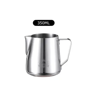 HiBREW 350ml Stainless Steel Frothing Coffee Pitcher Pull Flower Cup Cappuccino Milk Pot Espresso Latte Art Milk Frother Frothing Jug