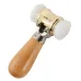 HONGDUI KM-18 Mallet Hammer 22-Ounce Brass Head Mallet Replaceable Plastic Hammer Heads Nylon Inserts Comfortable Handle Reduces Hand Fatigue